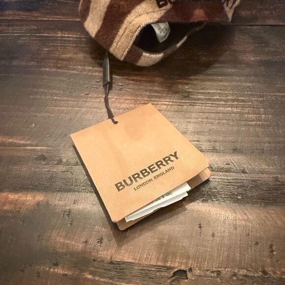 NWT BURBERRY House Check Wool Ball Cap Brown - Picture 6 of 10